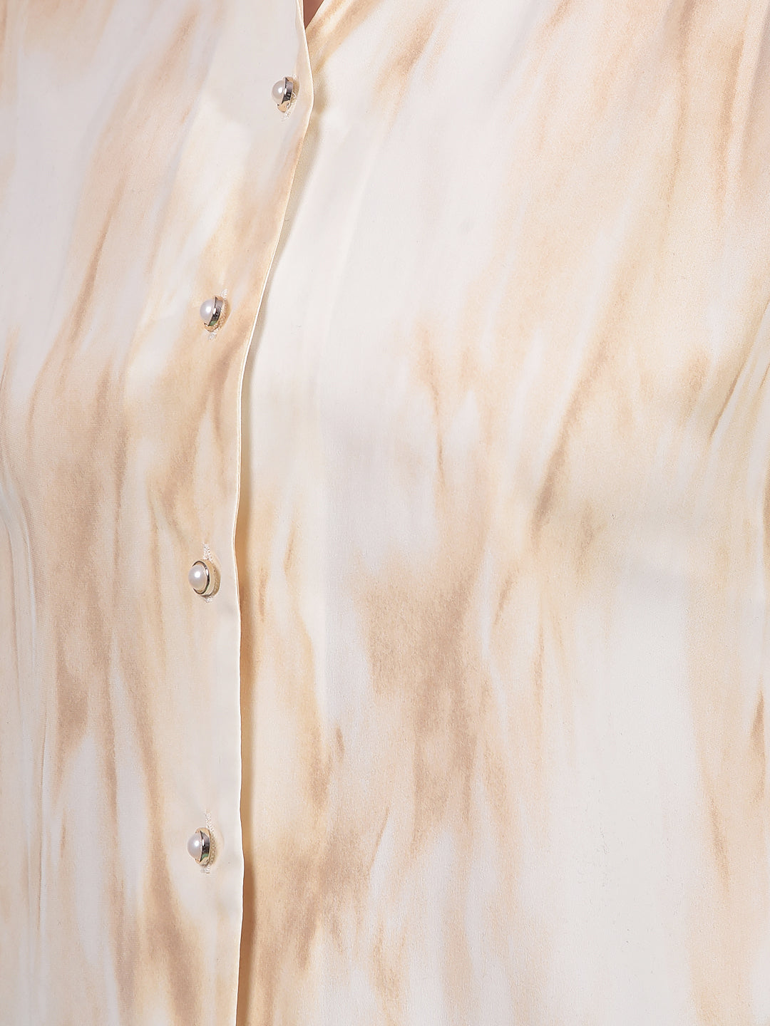 Beige Abstract Print Shirt-Women Shirts-Crimsoune Club