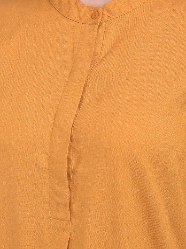 Yellow A-Line Dress-Women Dresses-Crimsoune Club