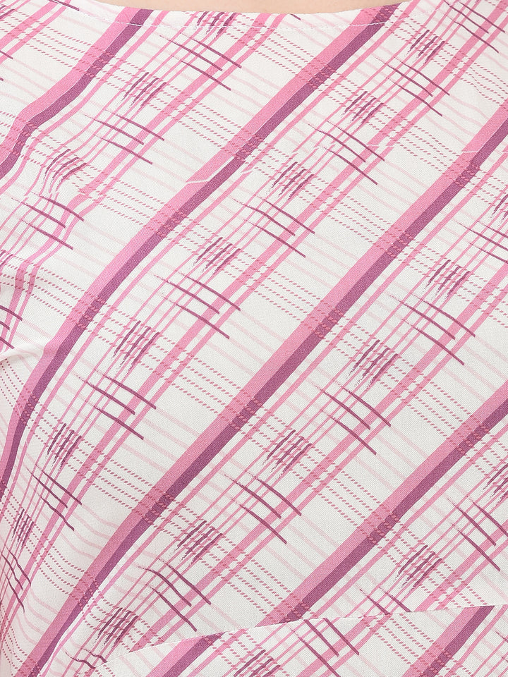 Pink Printed Dress-Women Dresses-Crimsoune Club