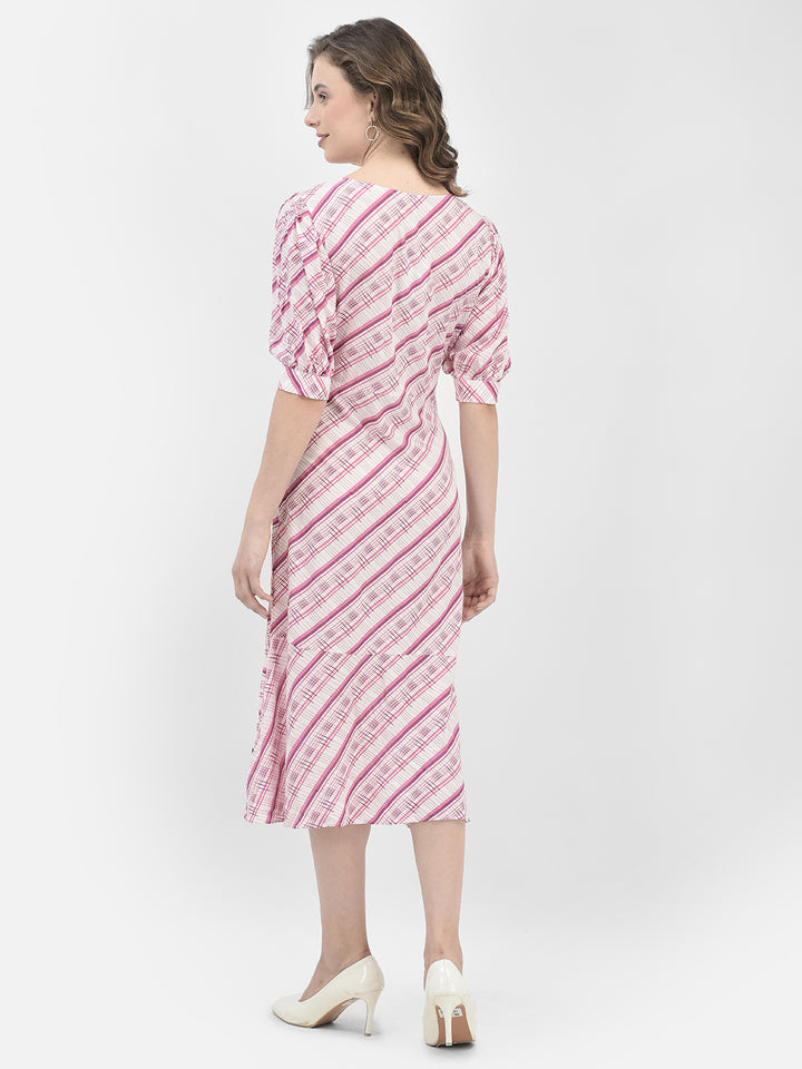 Pink Printed Dress-Women Dresses-Crimsoune Club