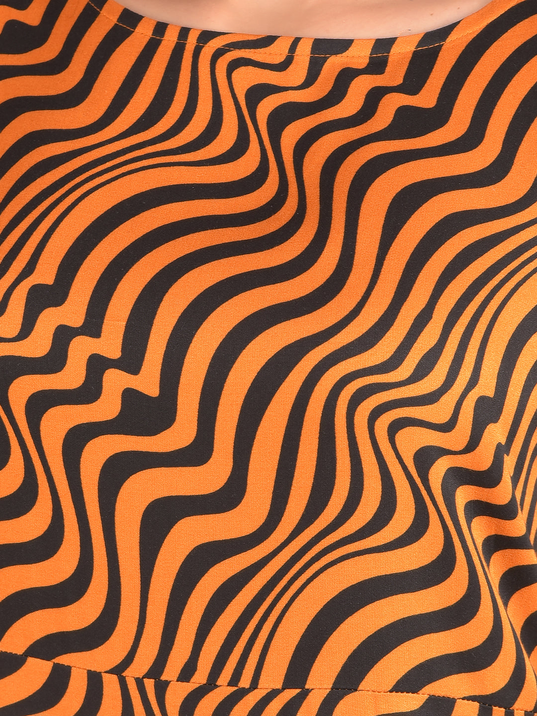 Orange Animal Printed Dress-Women Dresses-Crimsoune Club