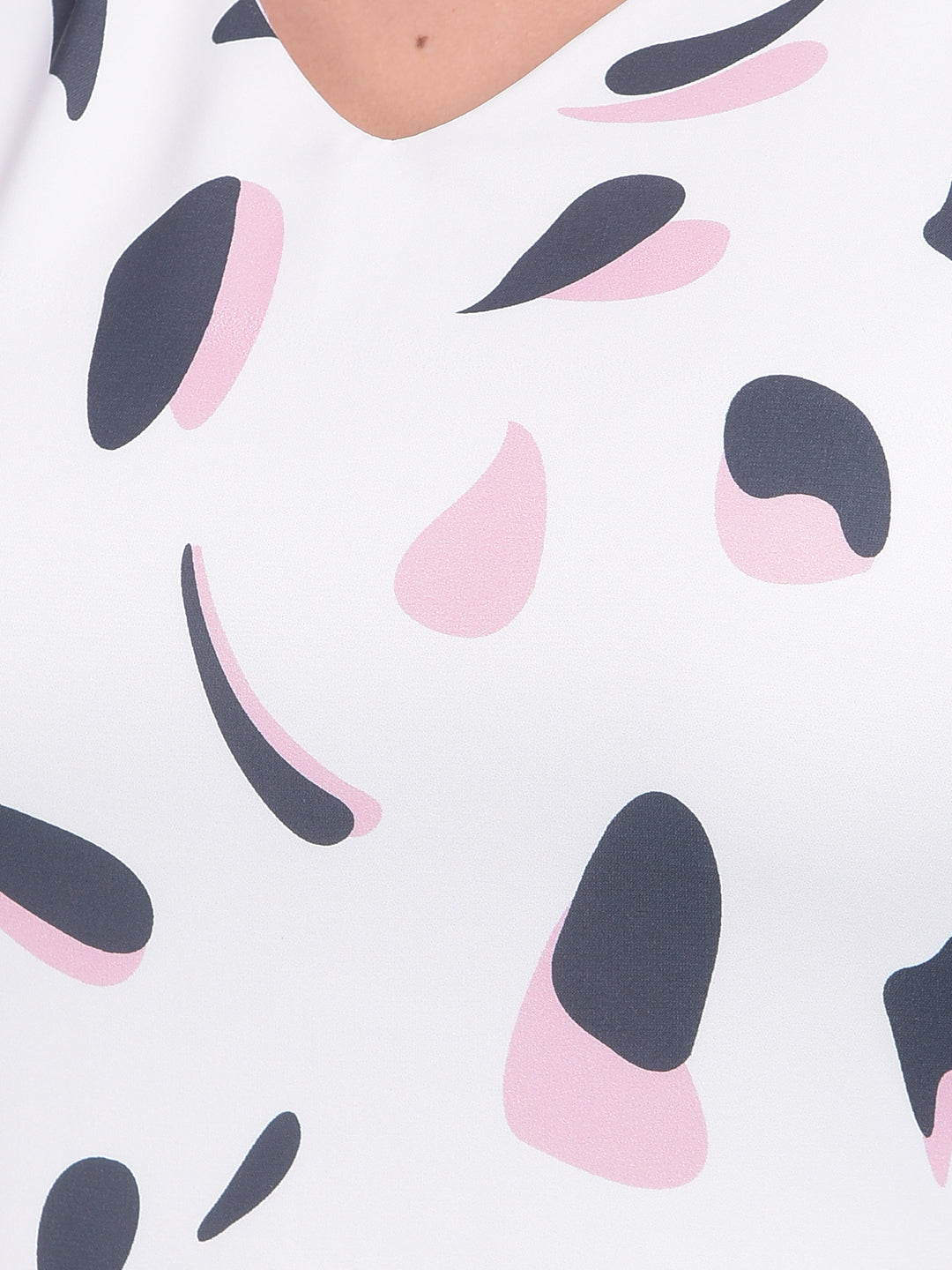 White Floral Print A-Line Dress-Women Dresses-Crimsoune Club