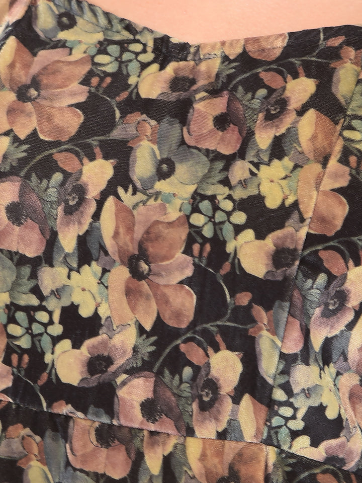 Multi-Color Floral Print Square Neck Mini Dress-Women Dresses-Crimsoune Club