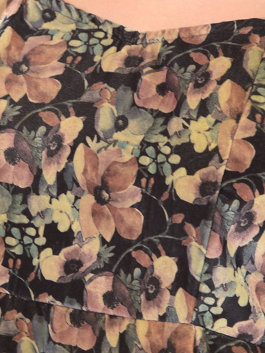 Multi-Color Floral Print Square Neck Mini Dress-Women Dresses-Crimsoune Club