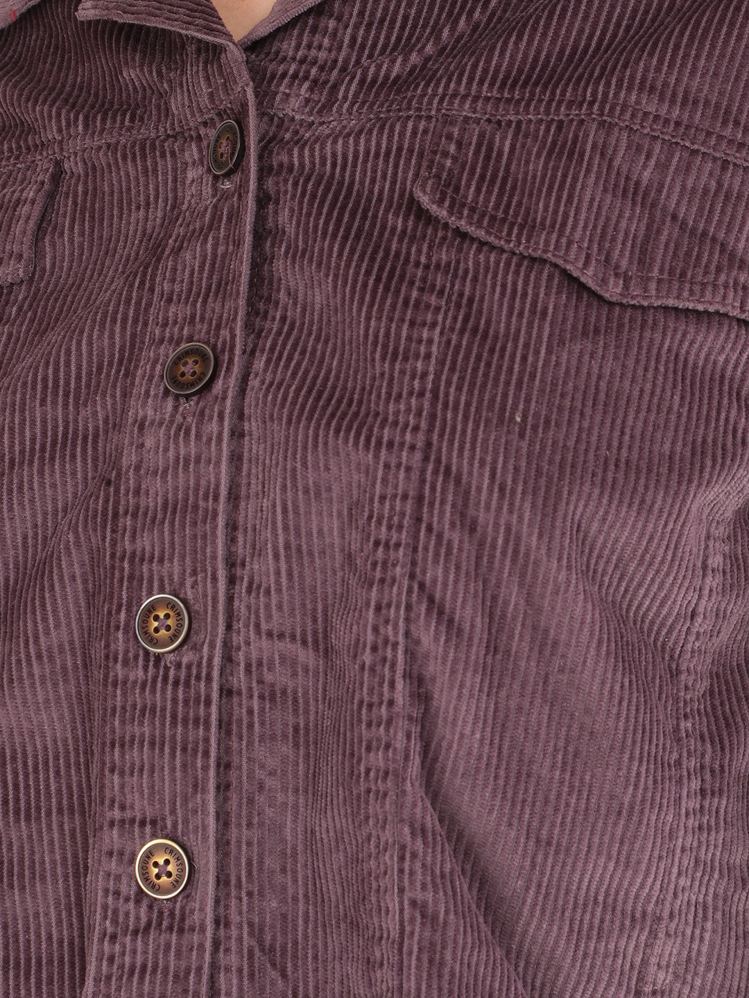 Purple Vertical Stripes Crop Length Knitted Shacket-Women Shackets-Crimsoune Club
