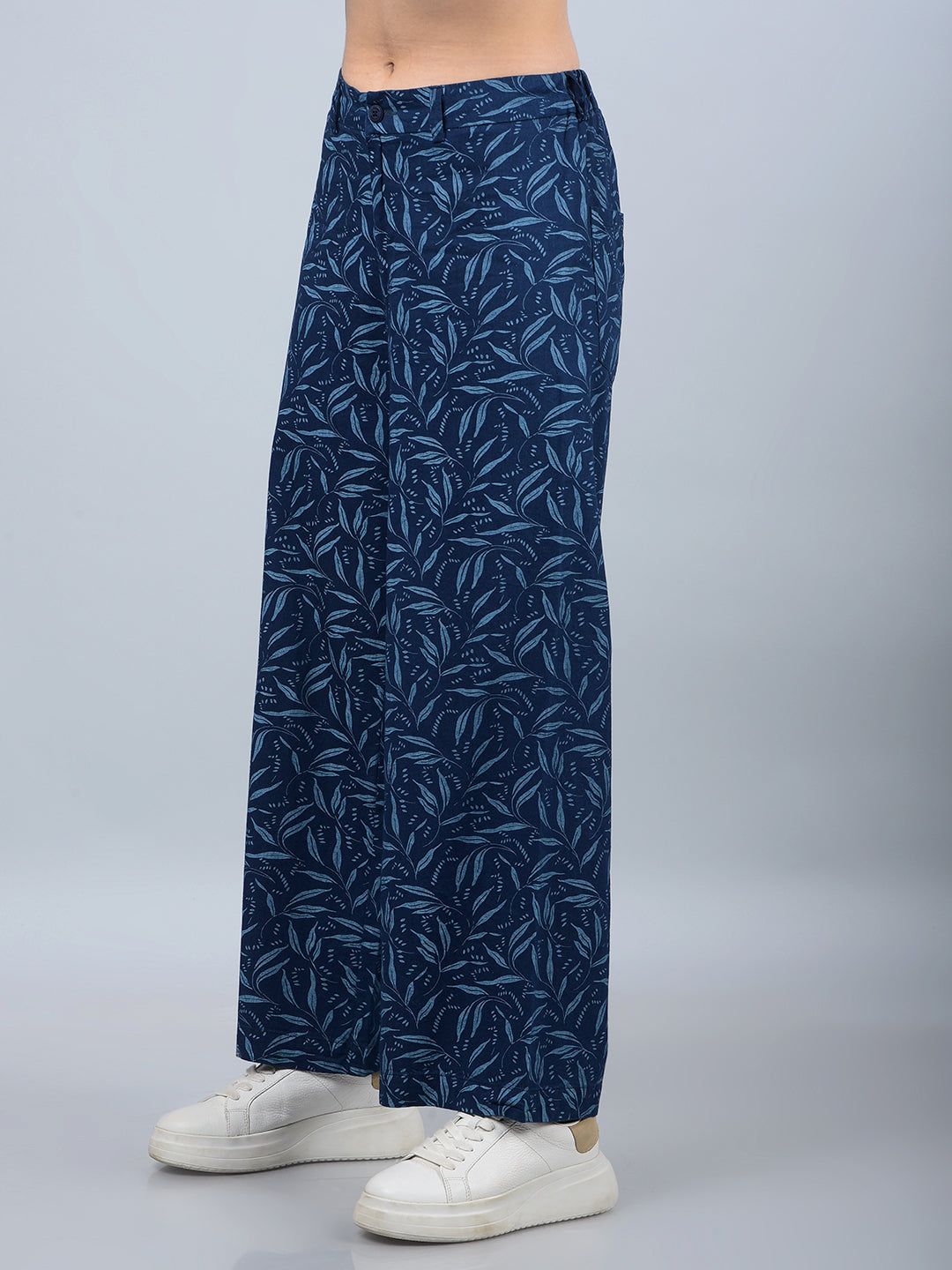 Blue 100% Cotton Floral Print Co-Ord Set-Women Co-Ord Sets-Crimsoune Club