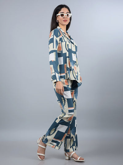 Peach Printed Co-Ord Set-Women Co-Ord Sets-Crimsoune Club