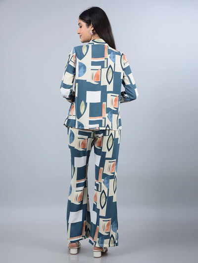 Peach Printed Co-Ord Set-Women Co-Ord Sets-Crimsoune Club