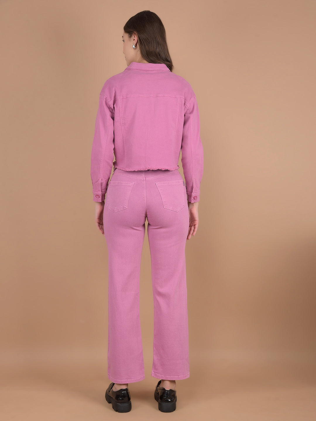 Pink Crop Length Co-Ord Set-Women Co-Ord Set-Crimsoune Club