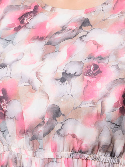 Multi-Color Floral Print Mini Dress-Women Dresses-Crimsoune Club