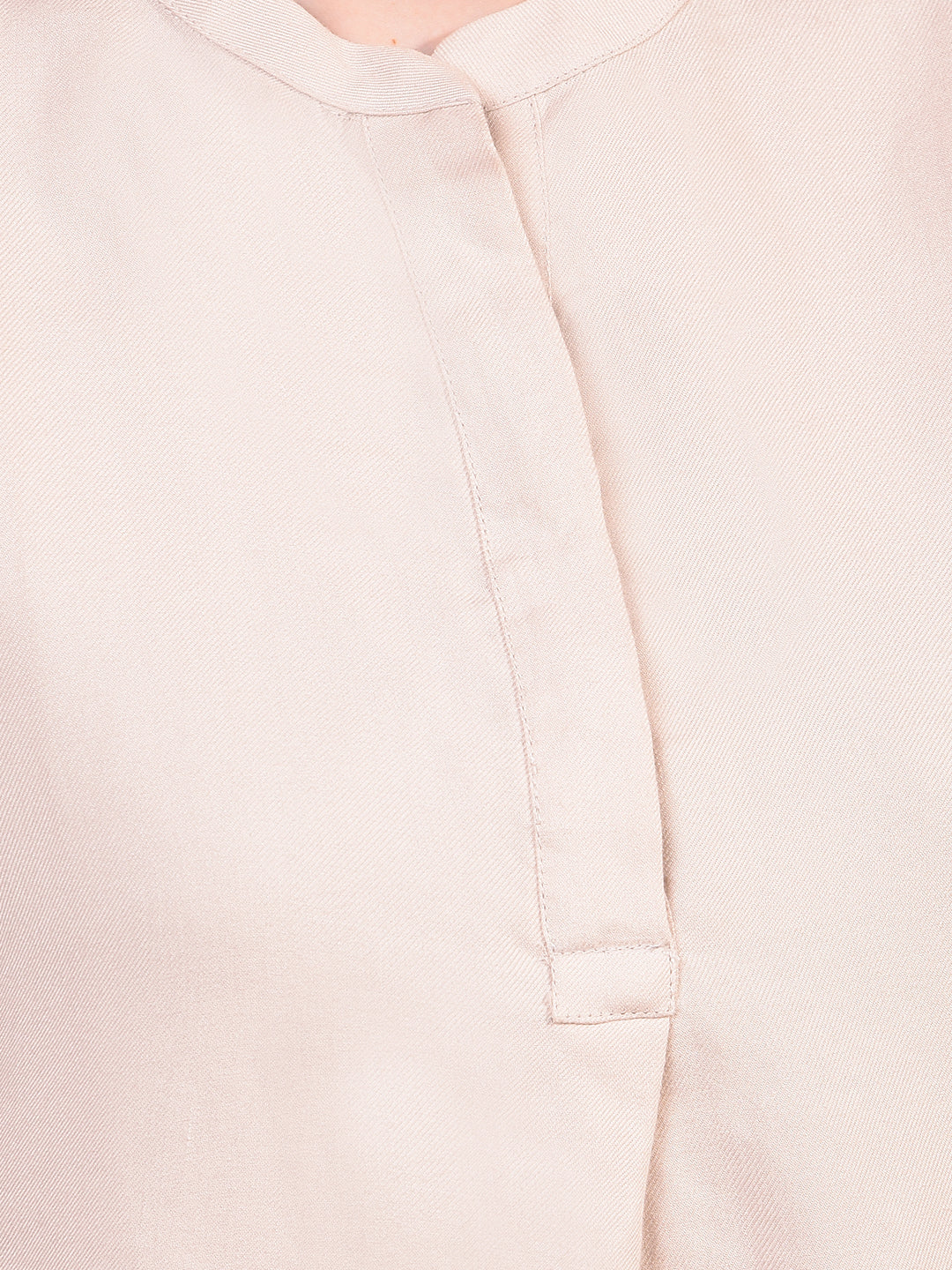 Beige Sleeveless Top-Women Tops-Crimsoune Club