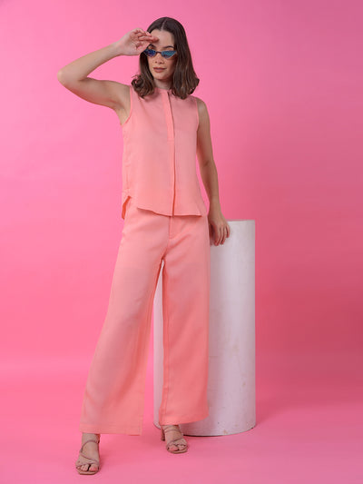 Pink Wide-Leg Palazzo-Women Palazzos-Crimsoune Club