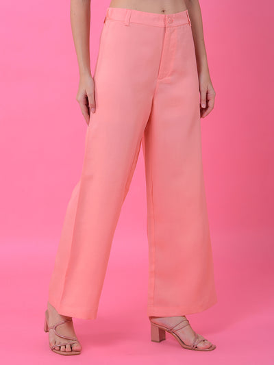 Pink Wide-Leg Palazzo-Women Palazzos-Crimsoune Club