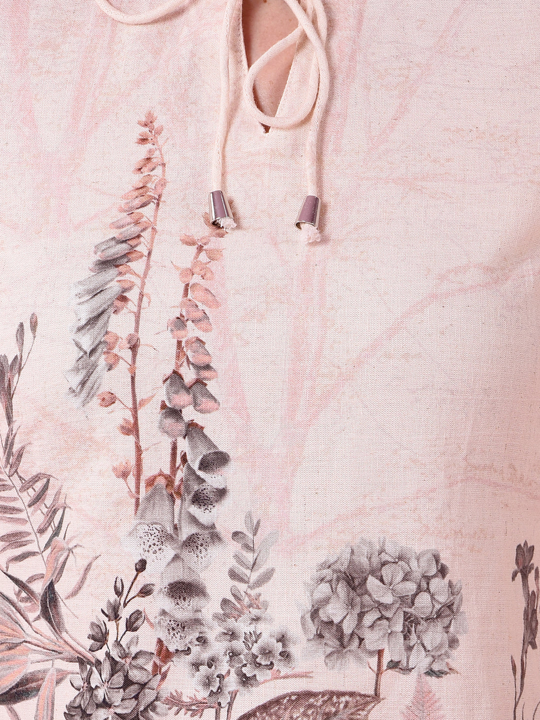 Beige Floral Print Linen Mini Shift-Dress-Women Dresses-Crimsoune Club