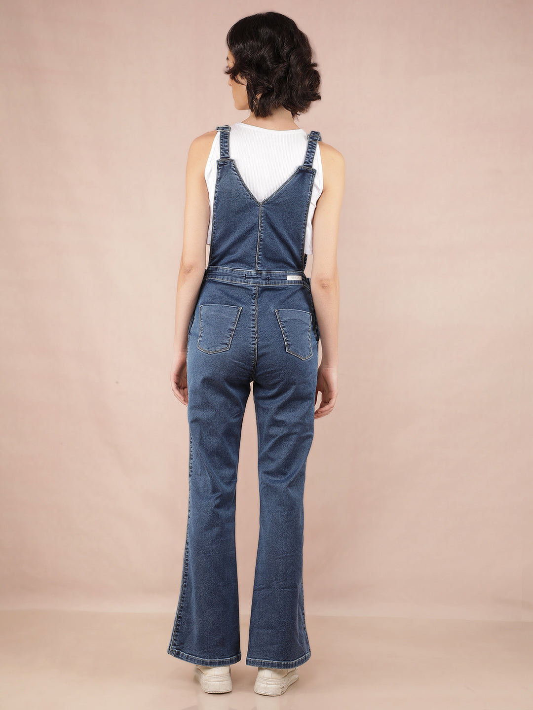 Blue Denim Bootcut Leg Dungarees Crimsoune Club