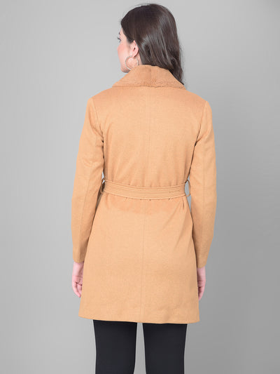 Brown Single Breasted Trench Coat-Women Coats-Crimsoune Club