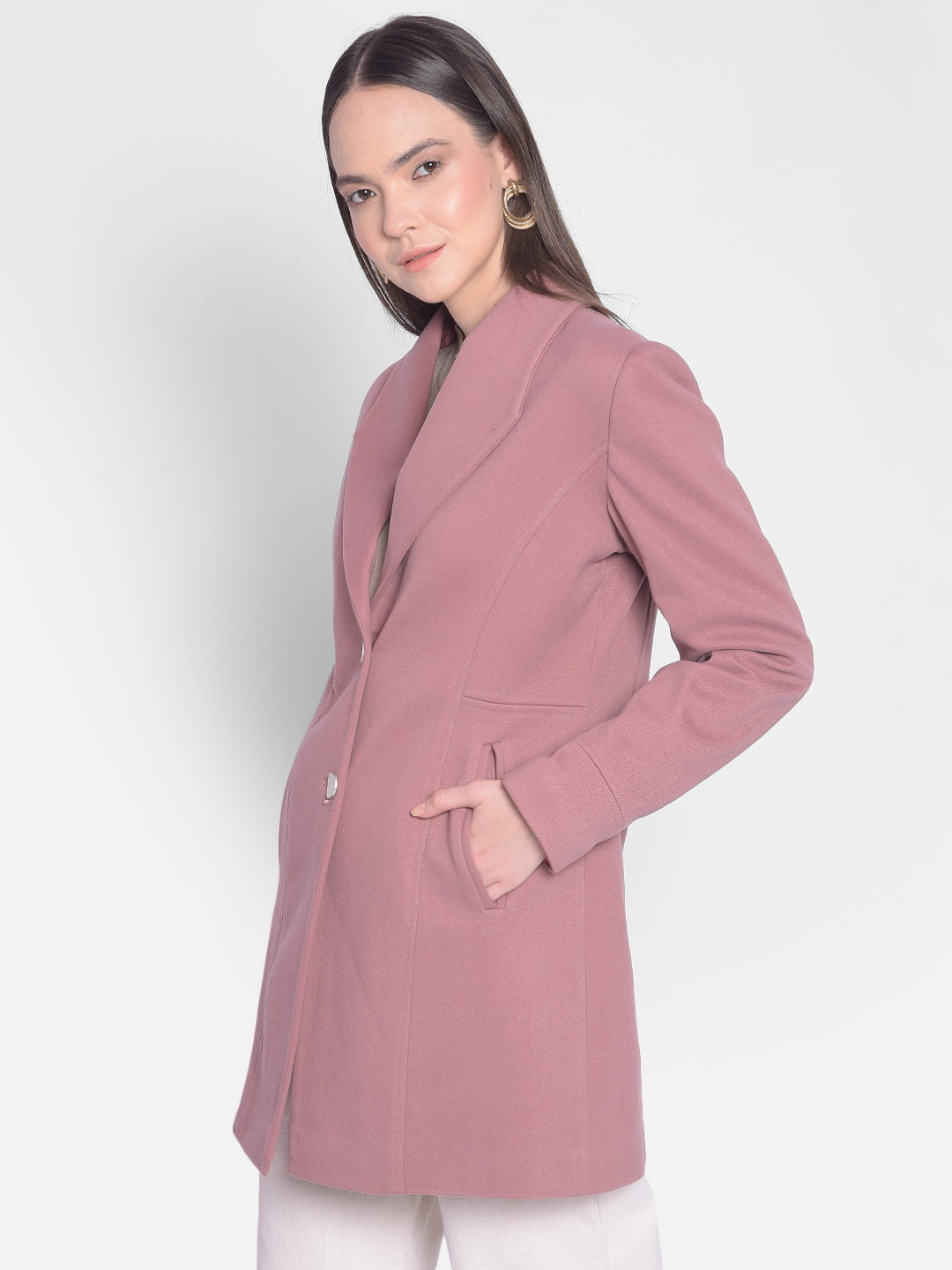 Peach Overcoat-Women Overcoats-Crimsoune Club