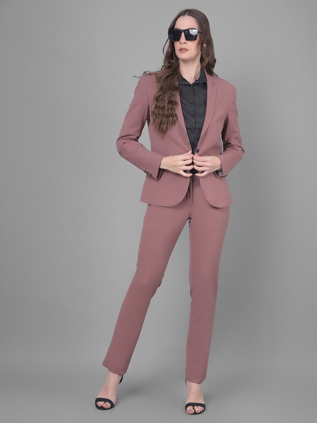 Pink Single Breasted Blazer - Main Image
