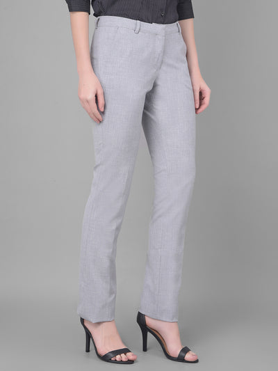 Grey Chinos Trousers-Women Trousers-Crimsoune Club