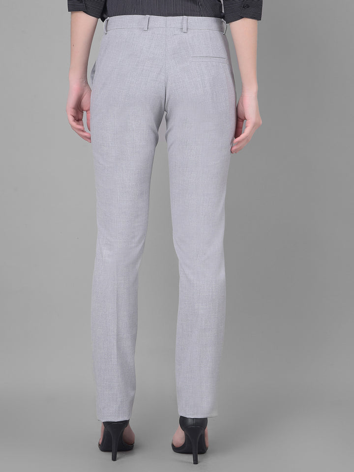 Grey Chinos Trousers-Women Trousers-Crimsoune Club