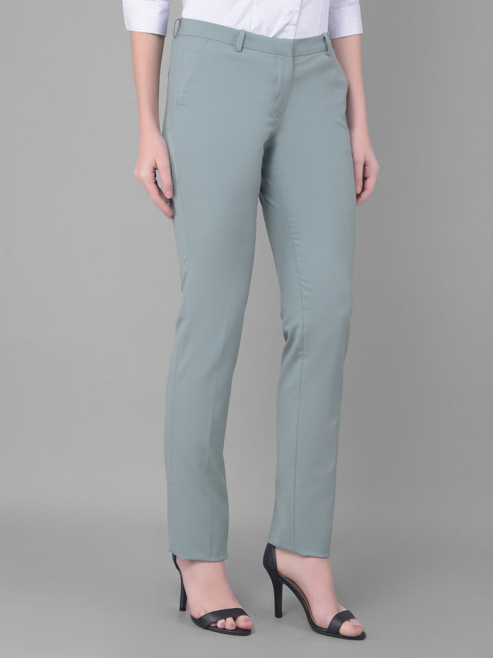 Green Chinos Trousers-Women Trousers-Crimsoune Club