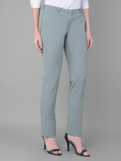 Green Chinos Trousers-Women Trousers-Crimsoune Club