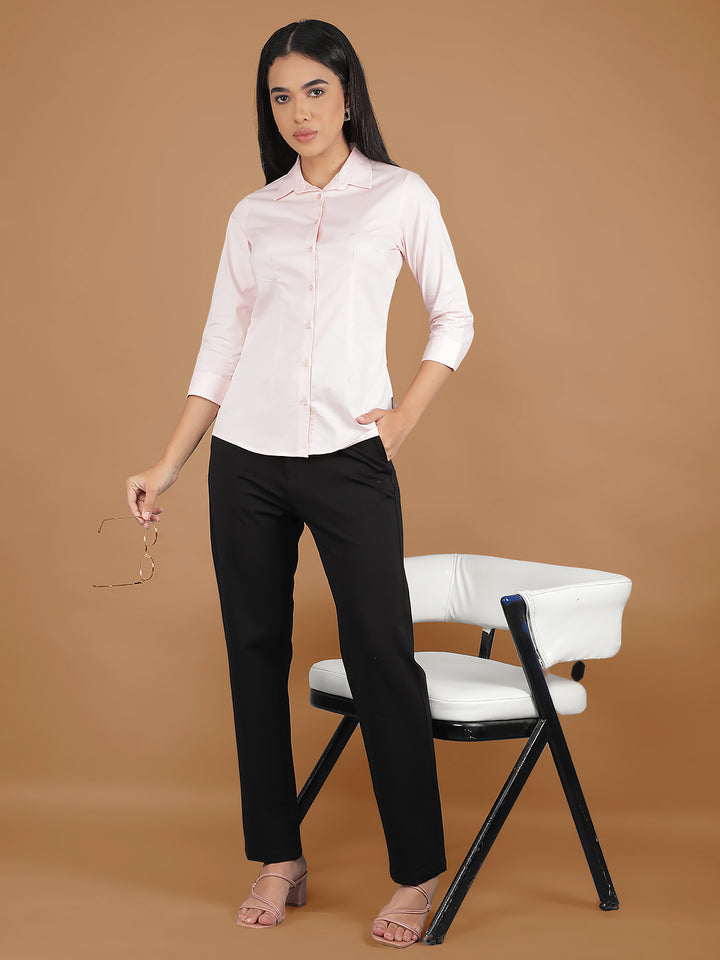 Black Chinos Trousers-Women Trousers-Crimsoune Club