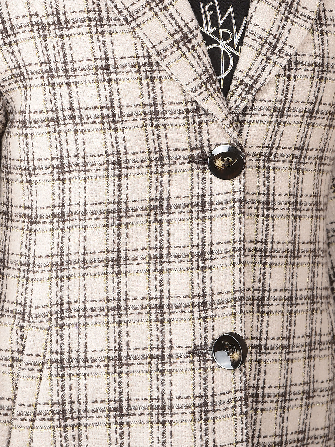 White Checked Longline Overcoat-Women Coats-Crimsoune Club