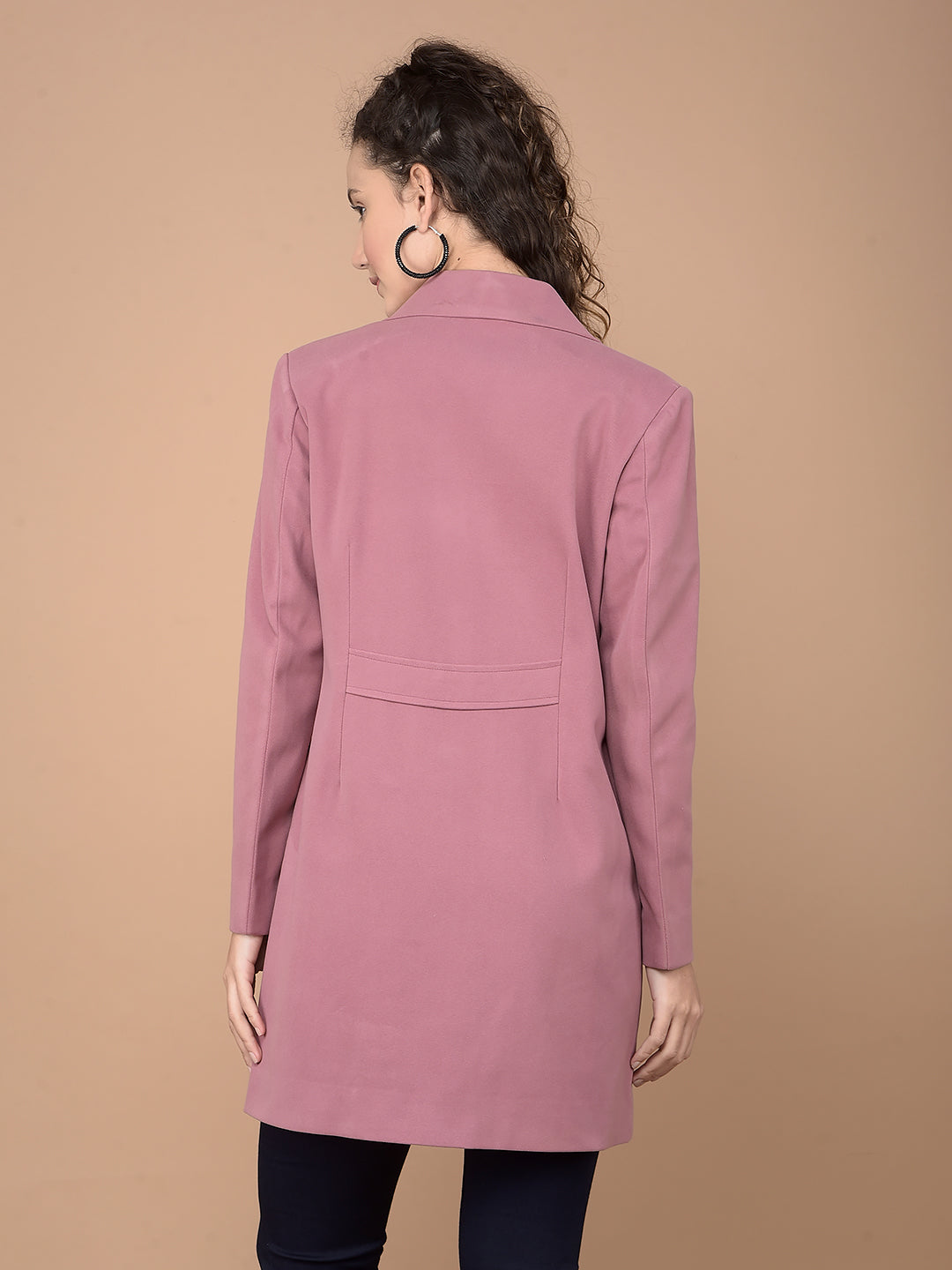 Pink Longline Overcoat-Women Coats-Crimsoune Club
