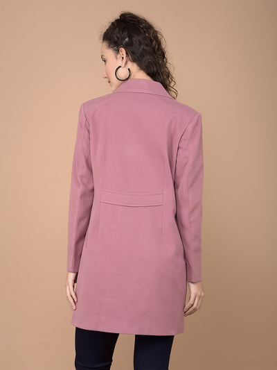 Pink Longline Overcoat-Women Coats-Crimsoune Club
