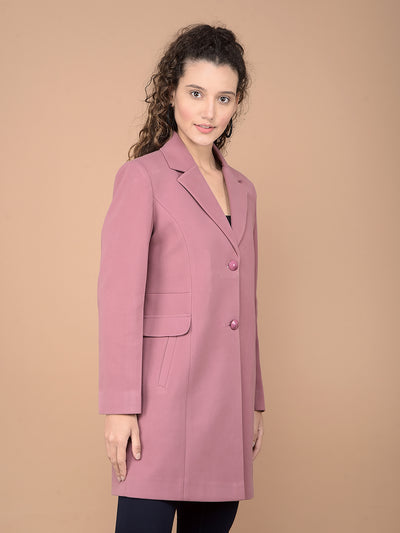 Pink Longline Overcoat-Women Coats-Crimsoune Club