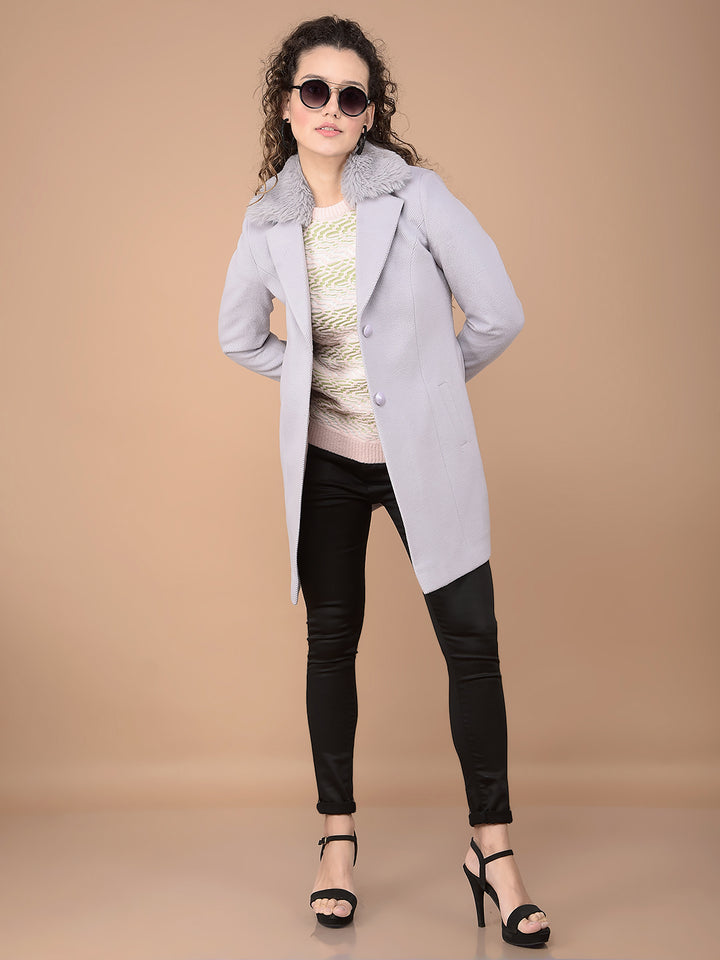 Purple Longline Overcoat-Women Coats-Crimsoune Club
