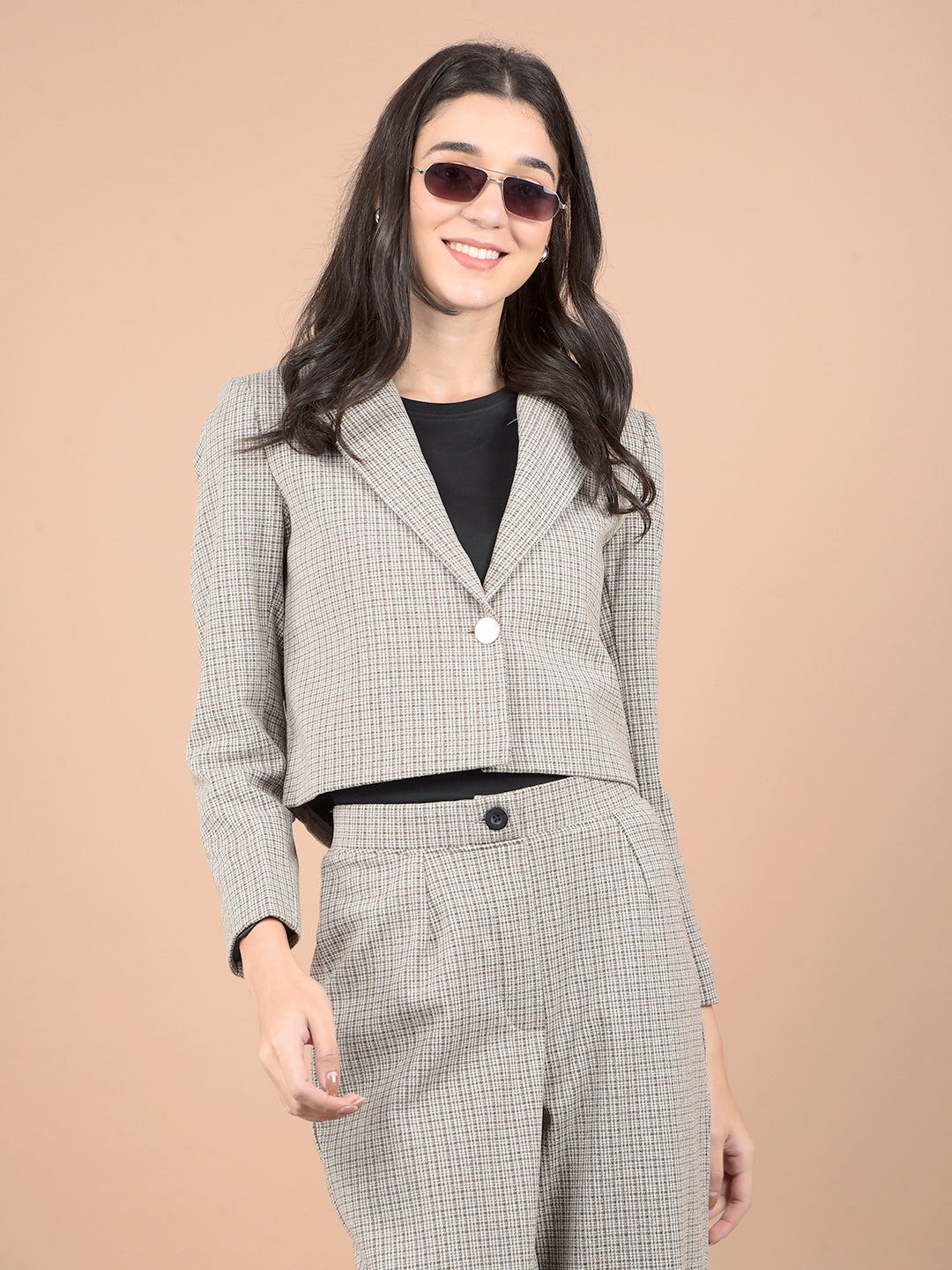 Grey Jacquard Co-Ord Set-Women Co-Ord Sets-Crimsoune Club