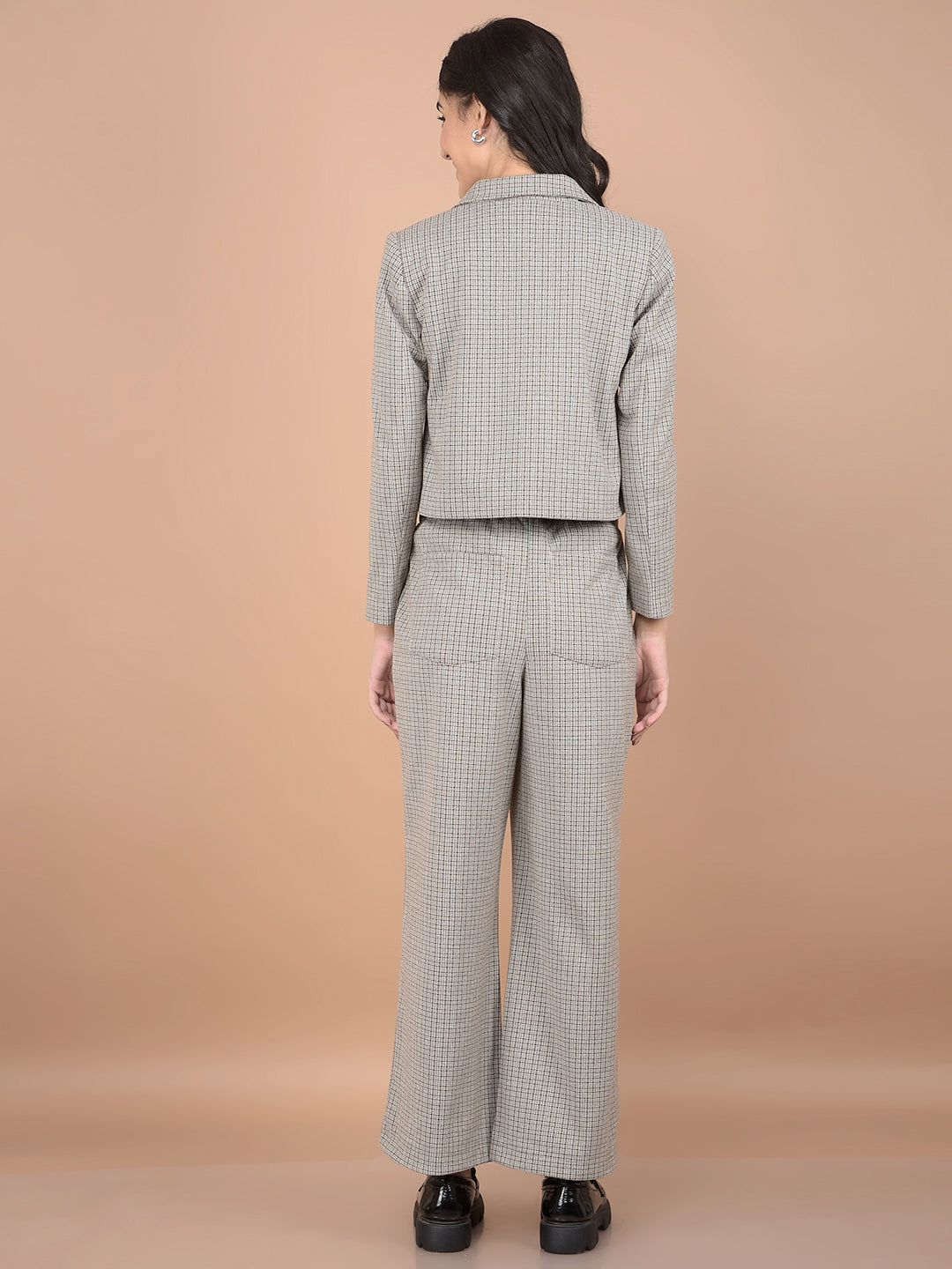 Grey Jacquard Co-Ord Set-Women Co-Ord Sets-Crimsoune Club