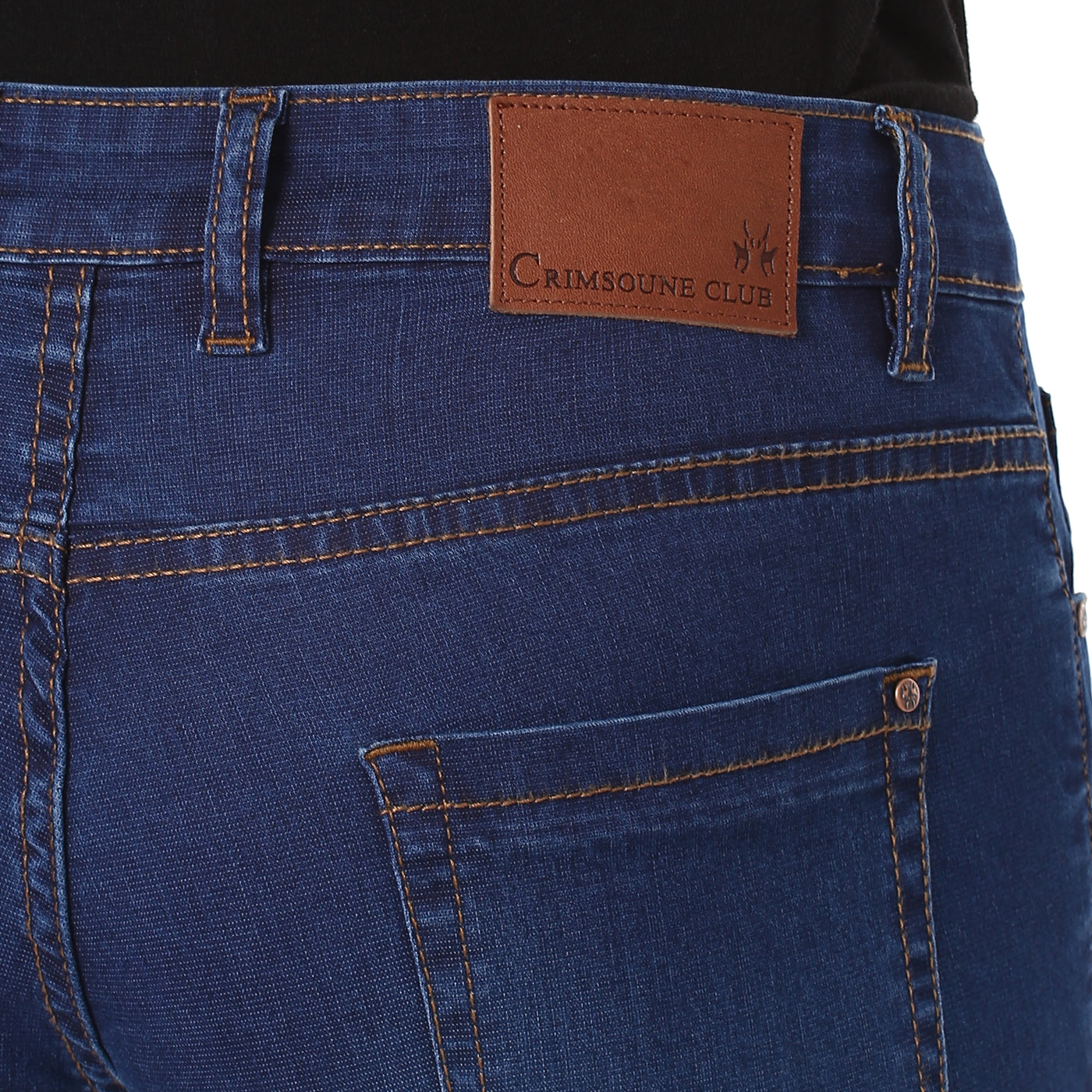 Navy Blue Solid Mildy Fade Jeans-Women Jeans-Crimsoune Club