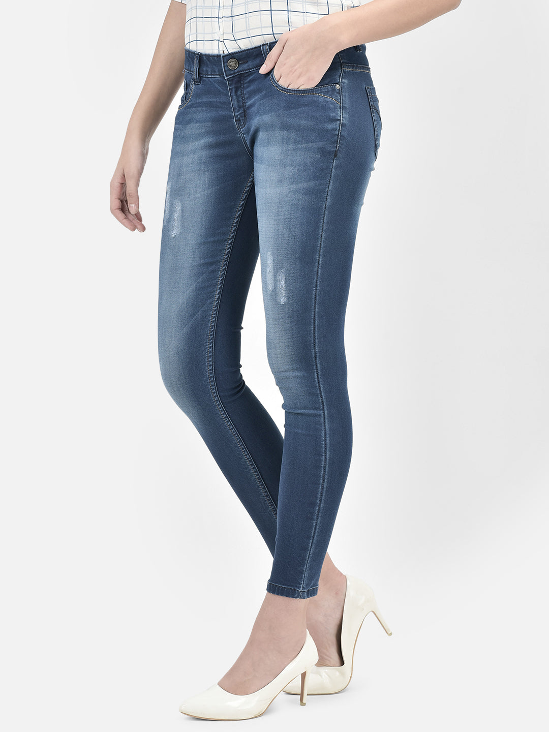 Blue Jeans-Women Jeans-Crimsoune Club