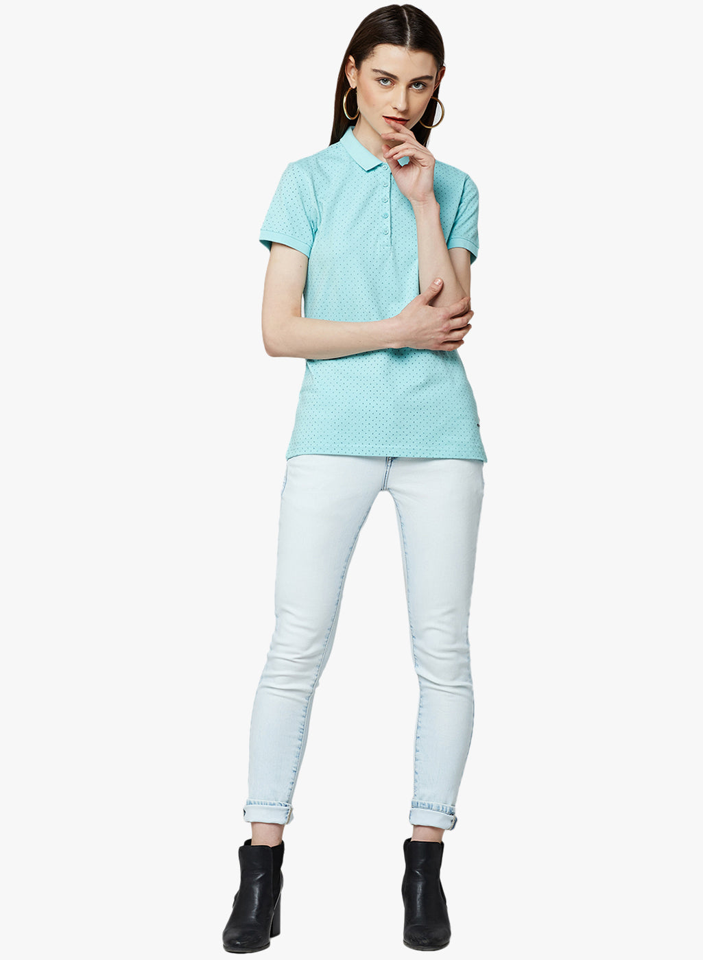 Blue Solid Jeans-Women Jeans-Crimsoune Club