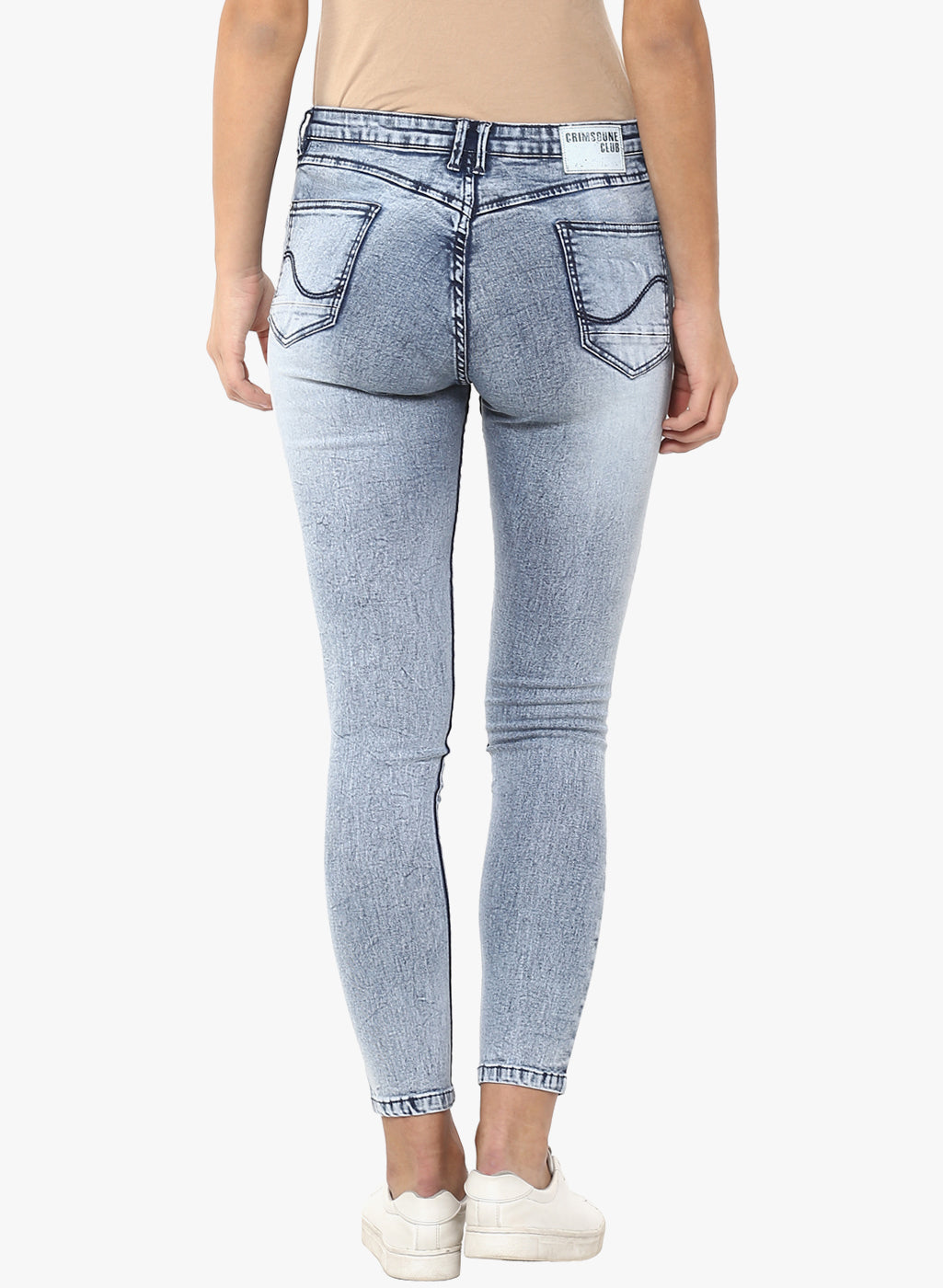 Grey Extra Heavy-Wash Denim-Women Jeans-Crimsoune Club