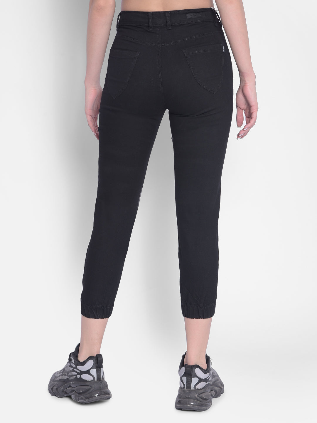 Black Pleated Joggers-Women Joggers-Crimsoune Club