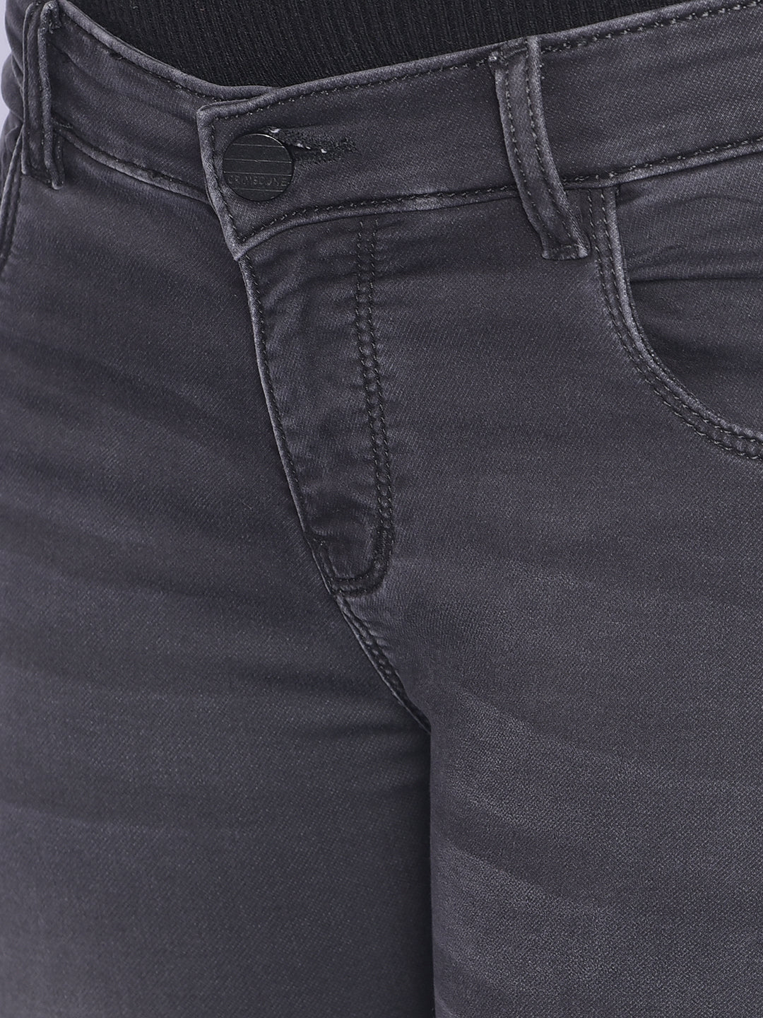Grey Bootcut Jeans-Women Trousers-Crimsoune Club