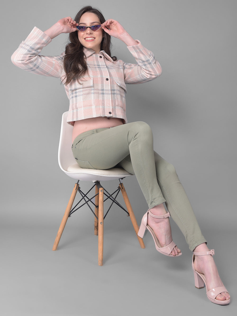 Olive Skinny Fit Jeans-Women Jeans-Crimsoune Club