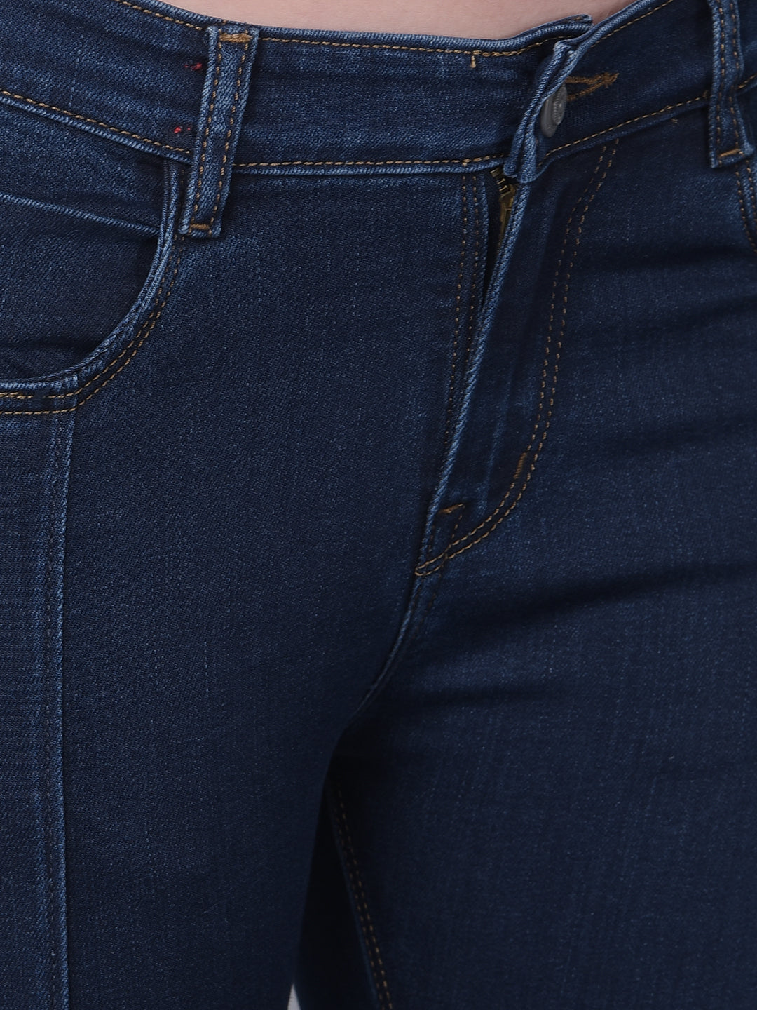 Navy Blue Skinny Fit Jeans-Women Jeans-Crimsoune Club