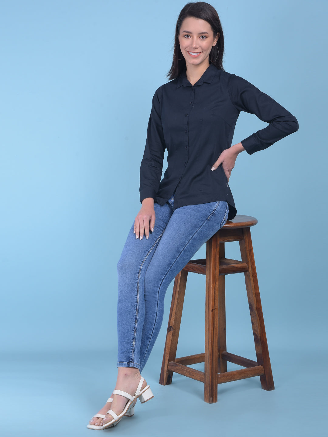 Blue Skinny Jeans-Women Jeans-Crimsoune Club