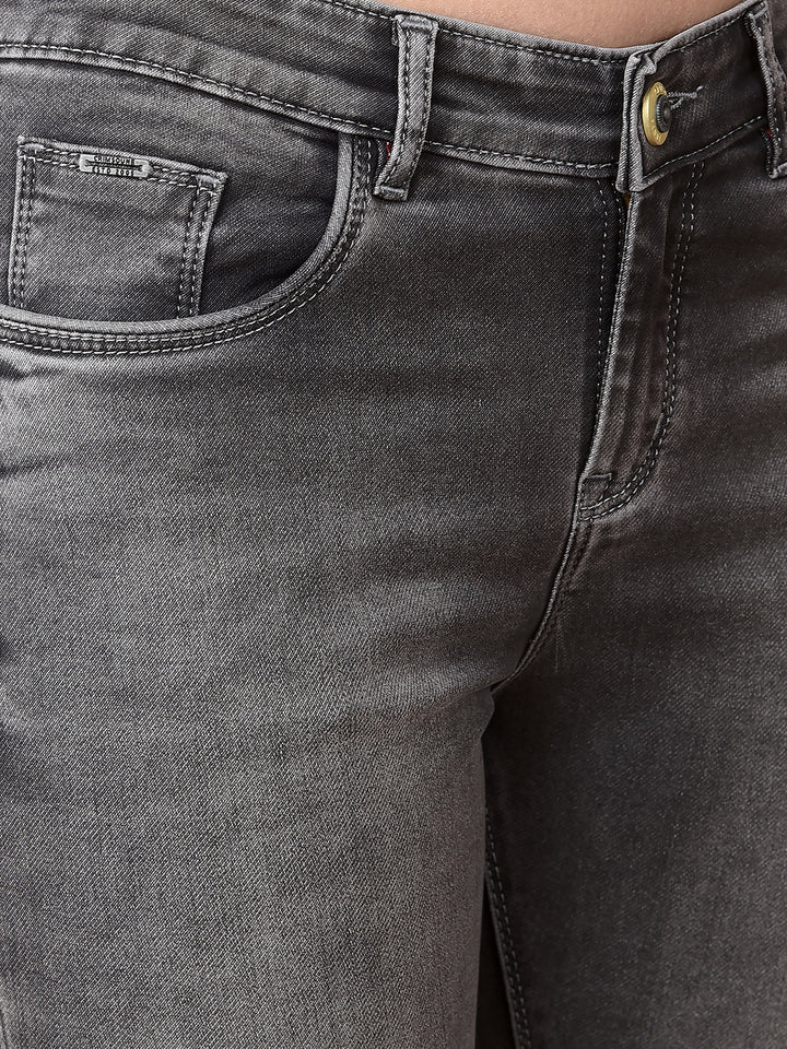 Grey Skinny Jeans-Women Jeans-Crimsoune Club