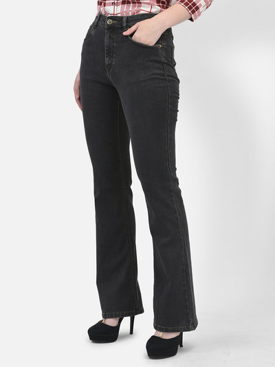 Bootcut Black Jeans-Women Jeans-Crimsoune Club