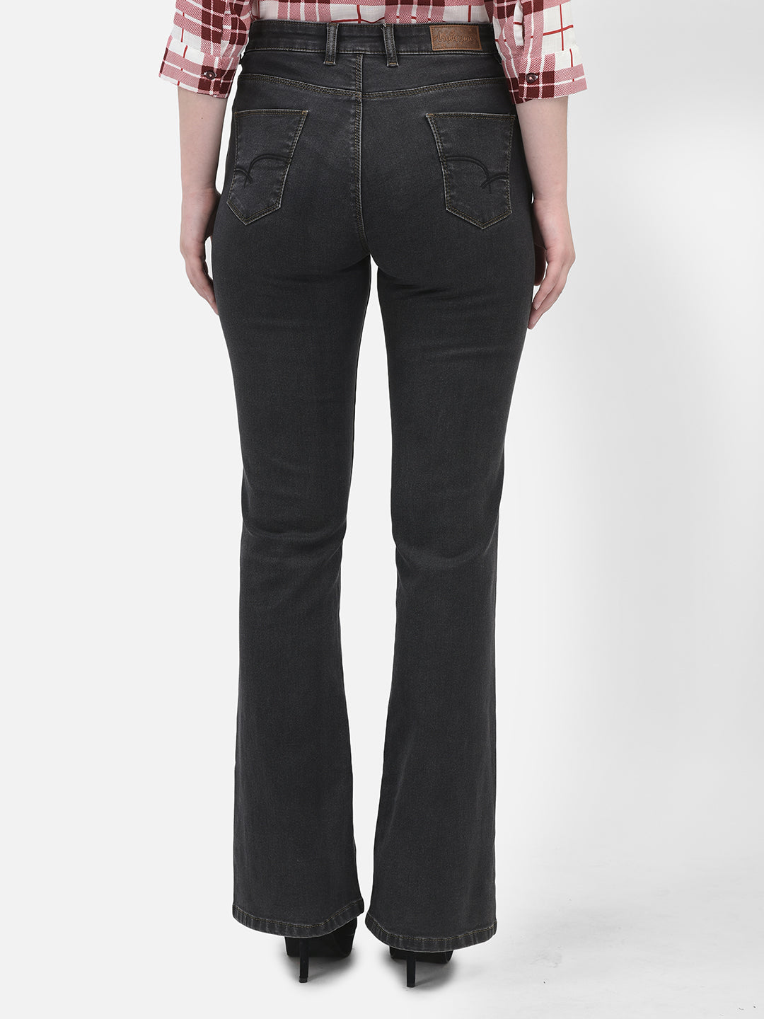 Bootcut Black Jeans-Women Jeans-Crimsoune Club