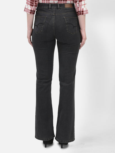 Bootcut Black Jeans-Women Jeans-Crimsoune Club