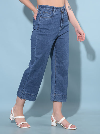 Distressed Cropped Jeans-Women Jeans-Crimsoune Club