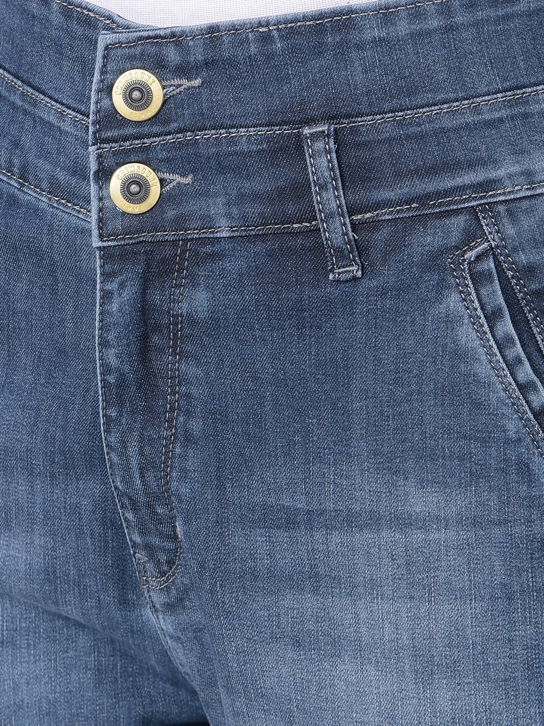 Blue Relaxed Fit Jeans-Women Jeans-Crimsoune Club