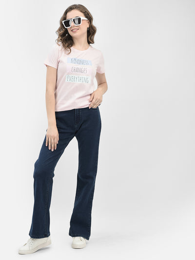 Flattering Blue High-Waist Bootcut Denim Jeans-Women Jeans-Crimsoune Club